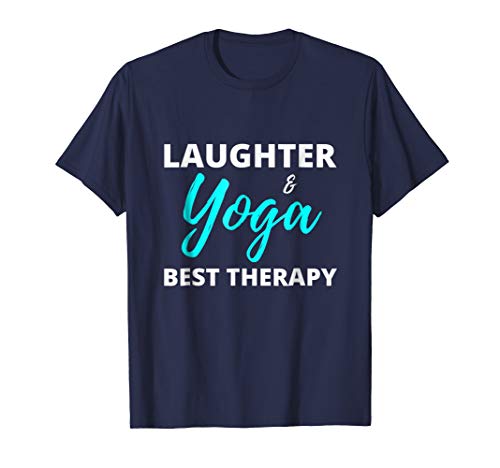 Mens Laughter Yoga Best TherapyT-Shirt Funny Gift for Spiritual Large Navy