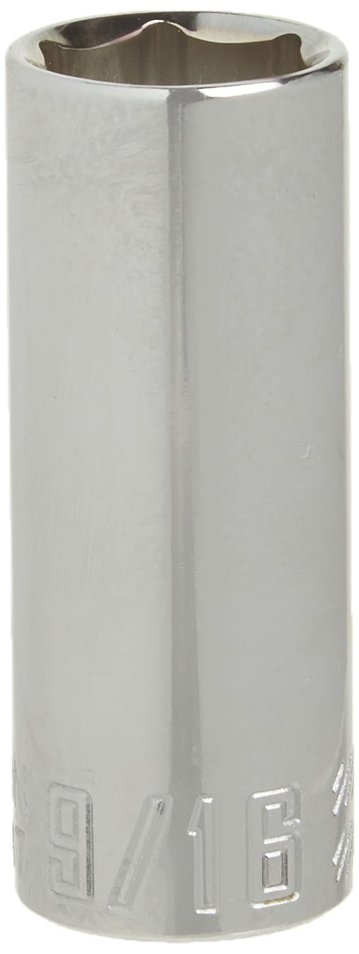 CRAFTSMAN Deep Socket, SAE, 1/4-Inch Drive, 9/16-Inch, 6-Point (CMMT43587),Full Polish
