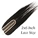 Brazilian 2x6 Lace Closure Straight 100% Human Hair Middle Part Straight Lace Closure Remy Hair Kim K Lace Closure with Baby Hair (14 inch, 2x6 Closure)