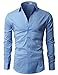 H2H Mens Classic Dress Slim Fit Shirts Breathable Long Sleeve of Various Styles