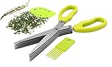 Master Culinary Herb Stripper and 5-Blade Herb Scissors featuring Cleaning Brush 3-in1 Kitchen Kit