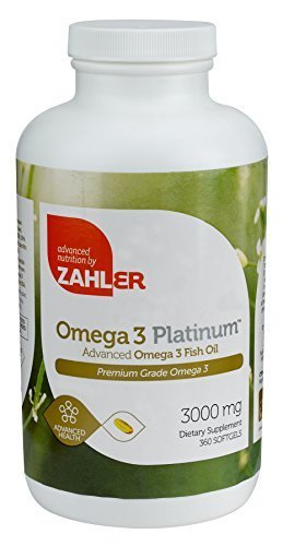 Zahler Omega 3 Platinum 3000mg, Triple Strength All-Natural Pure Fish Oil Supplement, Burpless Softgel with No Fishy Aftertaste, Highest in EPA and DHA,Certified Kosher, 360 Softgels by Zahler