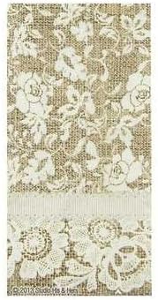 Burlap &amp; Lace Paper Plates (Napkins Folded)