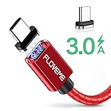 USB C Cable, FLOVEME Magnetic USB Type C Fast Charger 3A Magnet Braid Cord Charging Compatible for Samsung Galaxy S9,S8,Note 8, LG V30 V20 G6, Pixel 2 XL, Nexus 5X/6P, Gopro 6/5 (3.3FT)