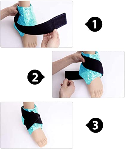 Ice Packs for Injuries Reusable, Ankle/sport Foot Ice Therapy Wrap, Hot Cold Ice Gel Pack with Adjustable Brace for Sprained Ankles, Plantar Fasciitis, and Swelling Feet, Microwaveable, Freezable