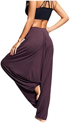 2018 Women Men Trouser Drop Bottom Harem Pants with Drawstring Casual Loose Plus Size Full Length Pants Female Trousers Purplish red L