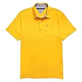 Tommy Hilfiger Mens Custom Fit Solid Color Polo Shirt - Yellow M