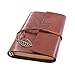 Beyong Bullet Notebook Journal, Leather Writing Notebook for Men Women, Refillable Diary Sketch Book Gift for Him Her (Red Brown, 7 Inch)