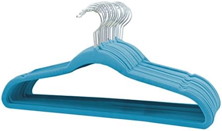 Kenton Grey Adults Size, Premium Heavyweight Velvet Hangers – Ultra-Thin, Space Saving, No-Slip, Strong &amp; Durable For Adult Clothing - Set of 25, Teal