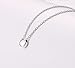 Amkaka Minimalist Tiny Dot Necklace Sterling Silver Circle Round Pendant Necklaces (Silver)