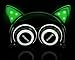 SoundBeast Cat Ear Headphones with Glowing Lights (Green)