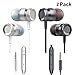 KEKU 2 Pack Metal Smart Wire-Controlled Earbuds with Remote Control and Microphone for All Smartphones, laptops, Games, for All 3.5mm Interface Devices primary