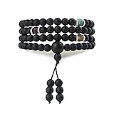 UINSTONE NATURAL GEMSTONE #Bracelet #Necklace #108 FROSTED TOP GRADE BLACK AGATE #3 Beautifully Crafted Natural Stones