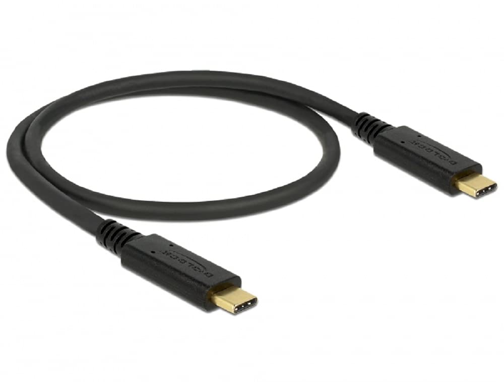 DeLOCK USB 3.1 Gen 2 (10Gbps) Cable Type-C to Type-C, E-marker, Output Current up to 3A 0.5 Meters