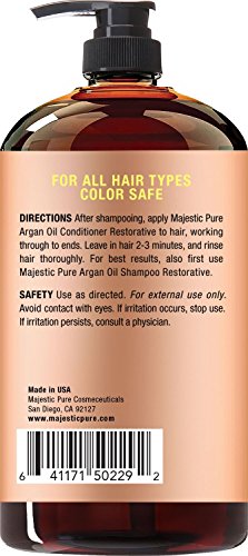 Majestic Pure Argan Oil Hair Conditioner, Pure and Natural for All Hair Types, Sulfates Free, Parabens Free - 16 Fl Oz
