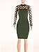 Wuxh Women's Sexy Long Sleeve Hollow Out Cocktail Clubwear Party Mini Bandage Bodycon Dress (Medium, Army Green)