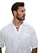 Cotton Natural Kauai Bead Drawstring Short Sleeve Shirt (Large, White)