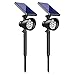 InnoGear 3rd Version 6 LED Solar Lights Outdoor 2-in-1 Solar Spotlights Adjustable Wall Light Landscape Light Security Lighting Auto On/Off for Yard Garden Driveway Porch Walkway Pool Patio, Pack of 2