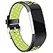 Hotodeal Compatible Fitbit Charge 2 Band, Classic Soft TPU Adjustable Replacement Accessory Bands Fitness Breathable Sport Strap Small Large Black Green