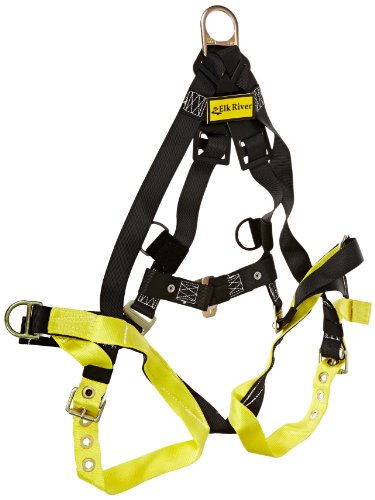 Elk River Universal Full Body Harness with Tongue Buckles and Fall Indicator, 5 Steel D-Rings, Polyester/Nylon, Fits Sizes Medium to 2X-Large