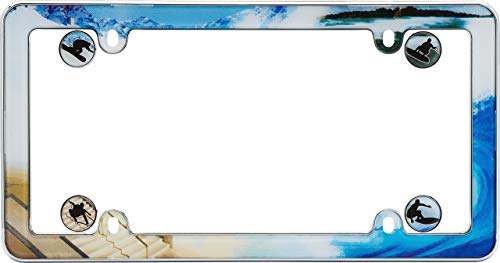 image for Cruiser Accessories 23001 Boarder License Plate Frame, Chrome w/Fasten