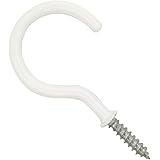 Chenzt 2" White Vinyl Coated Cup Hooks,Big Screw Hooks,2 Inch Ceiling Hooks,Christmas Lights Hanger Hooks,Plant Hanger Hooks,