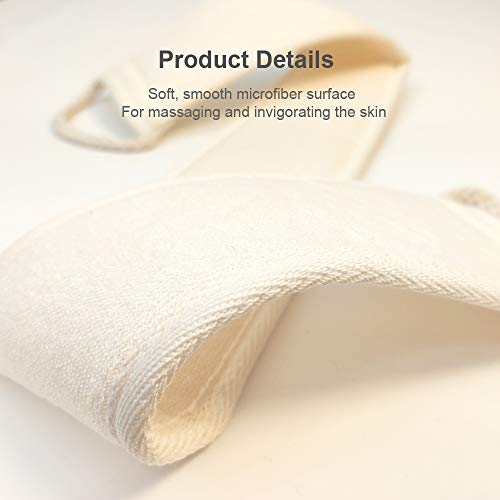 TINMARDA 2 IN 1 Exfoliating Back Scrubber & Sponge Pad for Shower, Body Brush Back Brush Bath Spa Washer Natural Loofah Scrubber for Men and Women