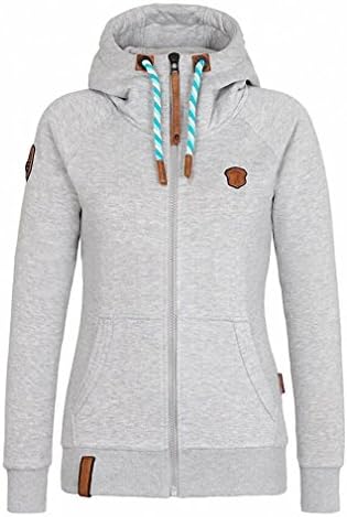 Hoodies Women Zipper Hooded Sweatshirts Long Sleeve Hoodies Pocket Jacket Moletom Sweatshirts Plus Size LMX6123E light gray XL