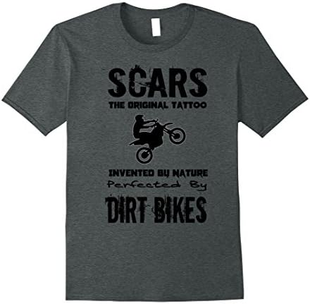 Mens Scars: The Original Tattoo. Perfected by Dirt Bikes T-shirt Large Dark Heather