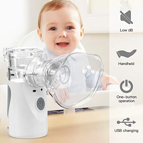 Portable Mesh Nebulizer Machine, Handheld Steam Inhaler Personal Compressor Humidifier Vaporizers for Kids/Adults - Thumbnail 2