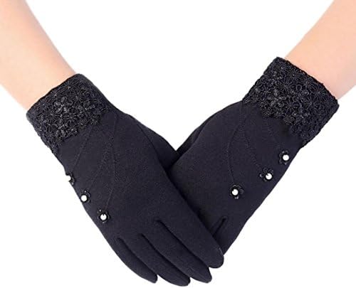 Datework Womens Touch Screen Winter Outdoor Sport Warm Gloves (Black)