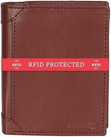 HEBBULI Brown Wallet for Men Leather Branded Stylish Men Wallets RFID Blocking Anti Theft Purse for Men’s Genuine Leather