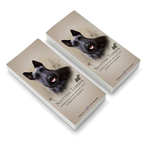 Scottish Terrier Scottie Dog Breed Eraser Set of 2