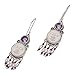NOVICA Multi-Gem Garnet Cultured Freshwater Pearl Sterling Silver Bone Chandelier Earrings 'Dreams'