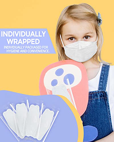 Kids KF94 Mask for Children, 20 Packs Individual Wrapped White Mask Kid Sized, Small Soft Mask for Boys Girls Comfortable Fit, 4-Ply Breathable Mask with Adjustable Nose Clip