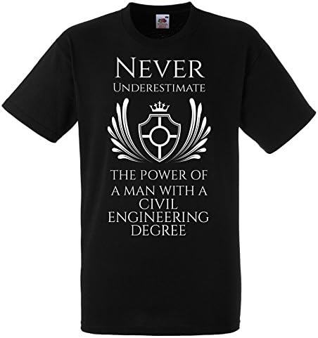 Never Underestimate The Power of A Man With A Civil Engineering Degree Shirt