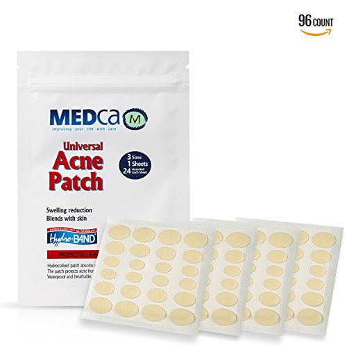 Acne Absorbing Covers - Hydrocolloid Acne Care Bandages (96 Count) Three Universal Patch Sizes, Acne Blemish Treatment for Face & Skin Spot Pore Patch that Conceals, Reduce Pimples and Blackheads