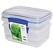 Sistema KLIP IT Rectangular Collection Food Storage Container, 33.8 oz./1 L, Clear/Blue, 2 Count