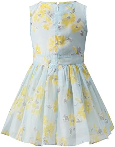 SPEINY Girls Sleeveless Pleated Sunny Flared Dress