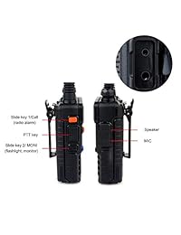 Retevis RT-5R Radio de 2 vías de 128 canales FM UHF VHF Radio de doble banda de radio de dos vías recargable de largo alcance Walkie Talkies con auricular (6 unidades)