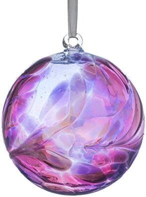 Hanging Glass Friendship Ball 10cm Diameter, Amethyst