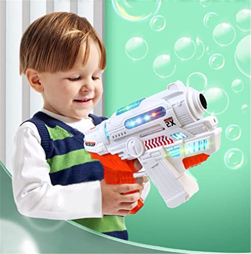 Automatic Submachine Bubble Gun, Bubble Machine with Music and Lights Kids Toy,Leak Proof Bubble Maker for Toddlers Boys Girls Camping Party Backyard Birthday Gifts Kids Indoor Outdoor Summer