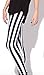 Sister Amy Women's High Waist Geometric Printed Ankle Elastic Tights Leggings Black/White Stripes US M