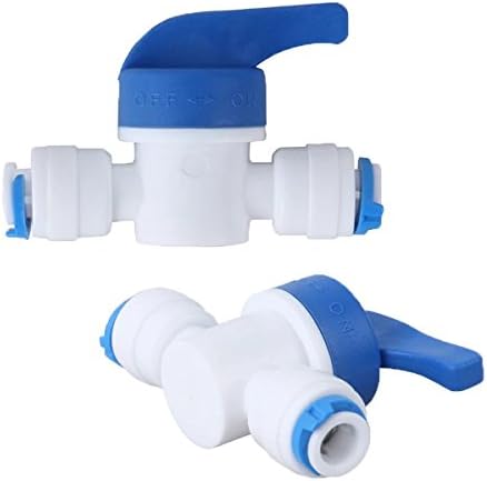 Wellyu 1/4"x1/4" OD Ball Valve Quick Connect Push In to Connect Water Tube Fitting Set of 2 (1/4"x1/4")