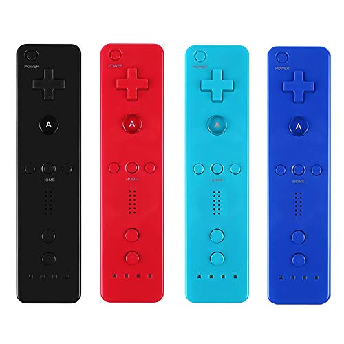 Burcica 4 Pack Remote Wireless Controller for Wii and Wii U Console - Black+Red+Blue+Dark Blue - Thumbnail 6