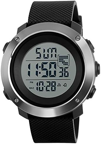 Men's Sports Watches Digital LED Face Backlight Military Waterproof Black Watch Birthday for Boys Girls