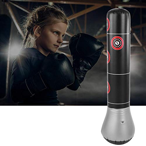 Jadpes Inflatable Decompression Boxing Post, Inflatable Boxing Punching Kick Training Tumblers Bag Pressure Relief Accessory Material Boxing Bag Top for Kids