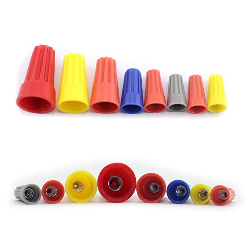 Maxmoral 102pcs/Box Twist-On Electrical Wire Connectors 5 Size Assorted Screw Terminals with Spring Insert Wring Nuts Caps