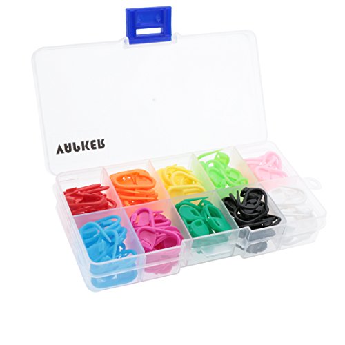 VAPKER 150PCS Knitting Stitch Markers Counter Crochet Locking Stitch Needle Clips 10 Assorted Colors