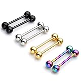 Zysta 4Pairs Colorful Barbell Earring Studs Set